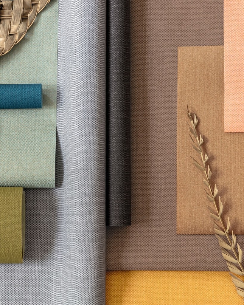 Carta da parati liscia effetto tessuto Moon Light II